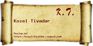 Kozel Tivadar névjegykártya