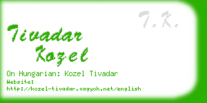 tivadar kozel business card